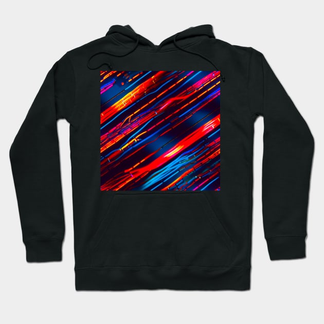 cyberpunk wires colorfull futuristic electronics Hoodie by SJG-digital